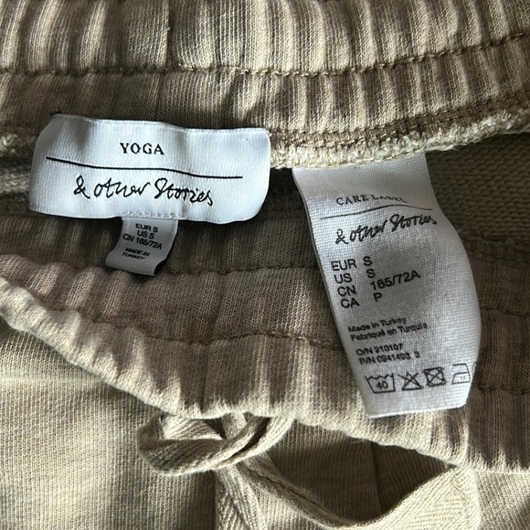& Other Stories Yoga Beige Oatmeal Sweatpants Joggers Drawstring Loungewear - Picture 6 of 7